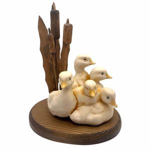 Editions in Porcelain Mallard Ducklings Chicks Cattail reeds  Duck Figurines
